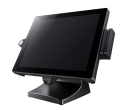 Side view of the ZP-T2550 POS terminal with a sleek design and angled display