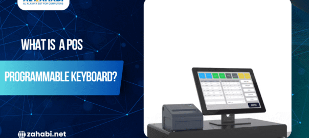 POS system with a touchscreen and receipt printer.