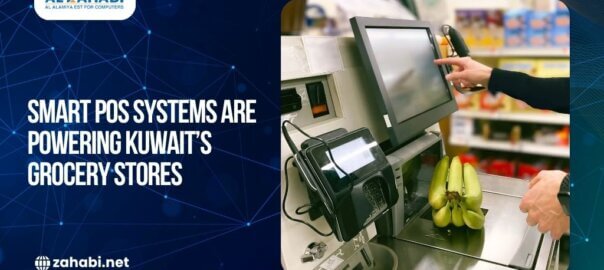 Smart POS system being used in a grocery store to streamline checkout in Kuwait