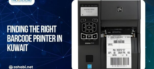 Industrial barcode printer printing shipping and inventory labels, representing barcode printer solutions in Kuwait.