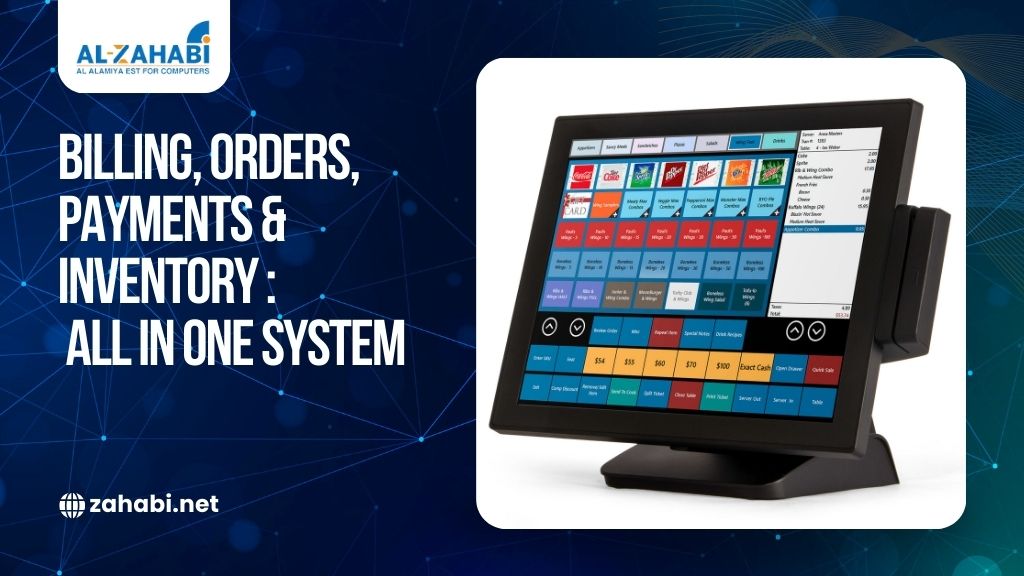 Restaurant POS system in Kuwait showing digital billing, order management, and payment processing at a restaurant counter