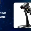 Handheld vs Fixed Barcode Scanner – black wired scanner on a stand