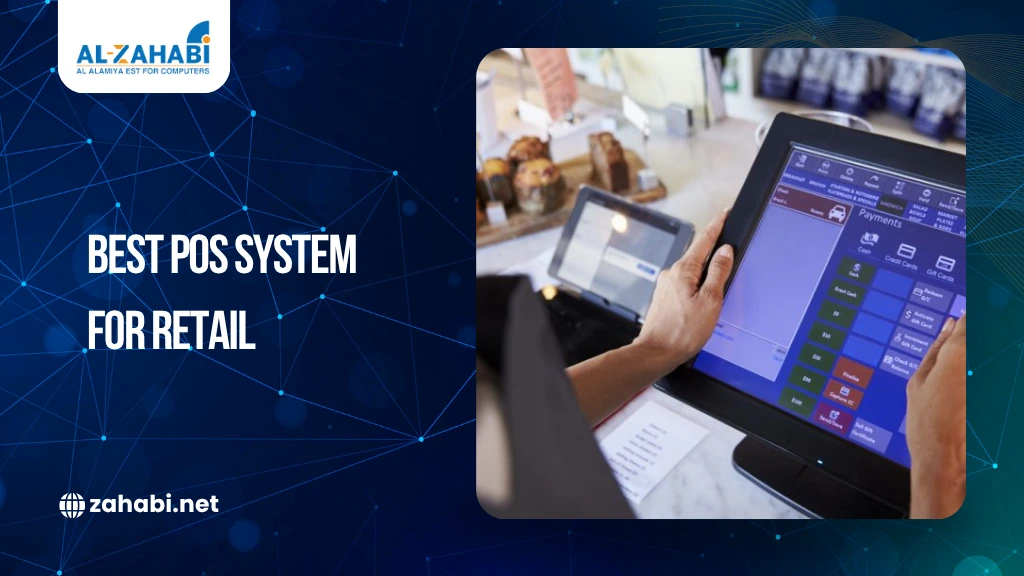 Retail POS system touchscreen used for billing, inventory management, and digital payment processing in a modern store