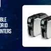 Professional ID card printers displayed for compatible PVC cards and secure ID badge printing solutions