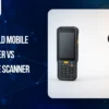 Handheld mobile computer and barcode scanner comparison showing two data capture devices used in retail, warehouse, and logistics operations.