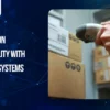 Worker using a barcode scanner to track products, demonstrating production traceability with barcode systems in manufacturing environments.